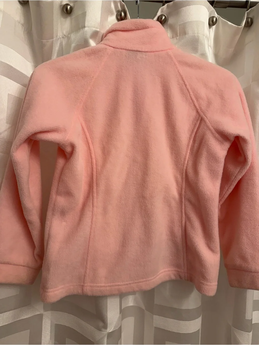 Columbia girls light pink fleece zip front jacket size small 7/8
